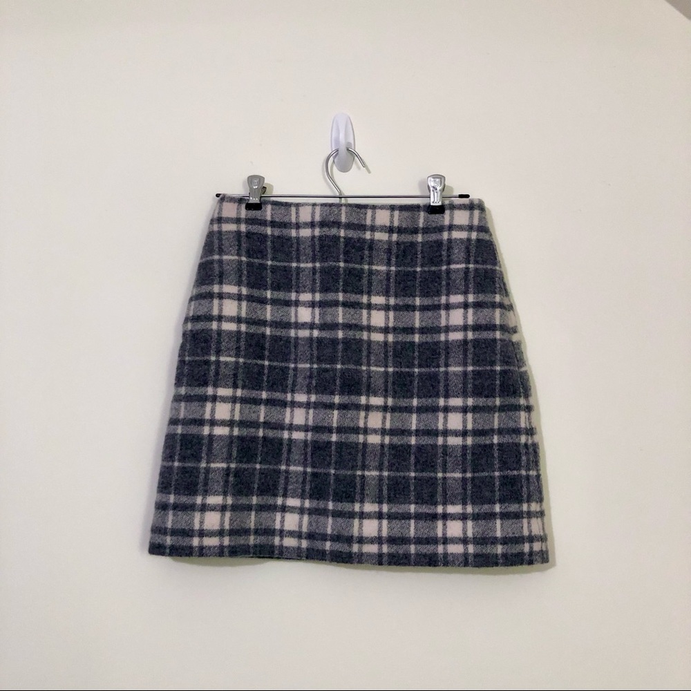 🌿uniqlo plaid wool skirt | s🌿